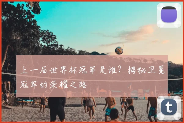 上一届世界杯冠军是谁？揭秘卫冕冠军的荣耀之路